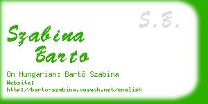 szabina barto business card