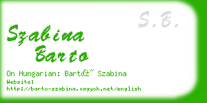 szabina barto business card